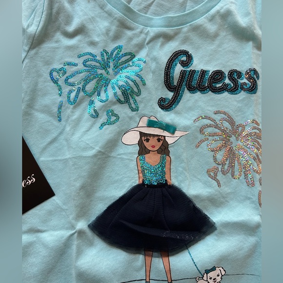 Brand new guess girls Tshirt with sequin detail - Picture 3 of 4